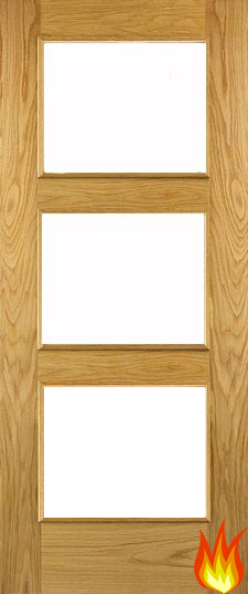 Madrid 3 Light Internal Oak Fire Door (pre-finished)